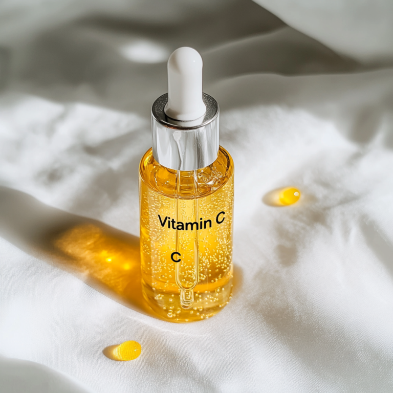 Product Photography of vitamin c serum bottle