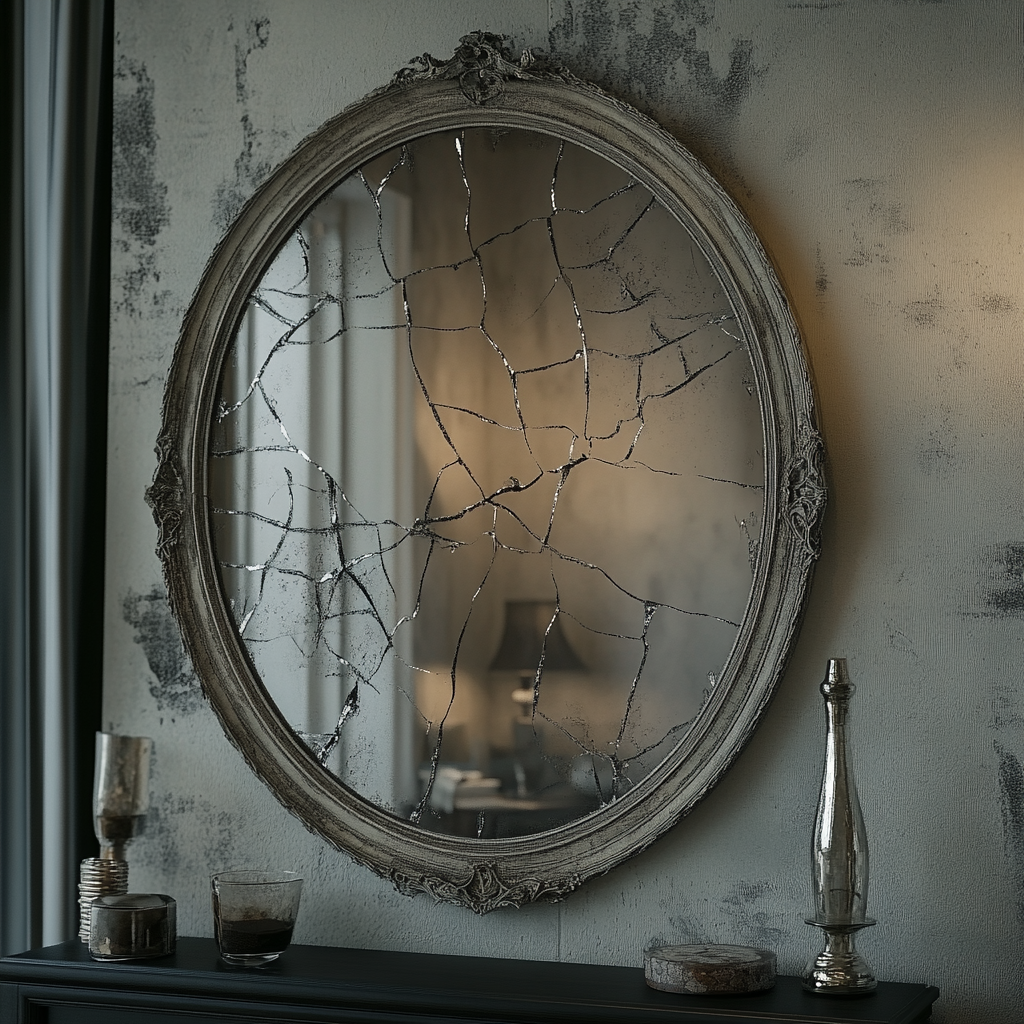 sg0435 An old transparent mirror hanging on the wall with sub 2039f351 42b5 4ff6 9c1d 1e336777cff5 2