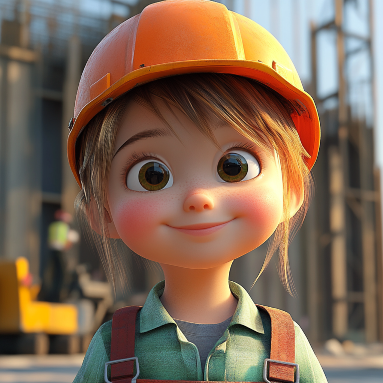 Pixar Style Cute Little Girl