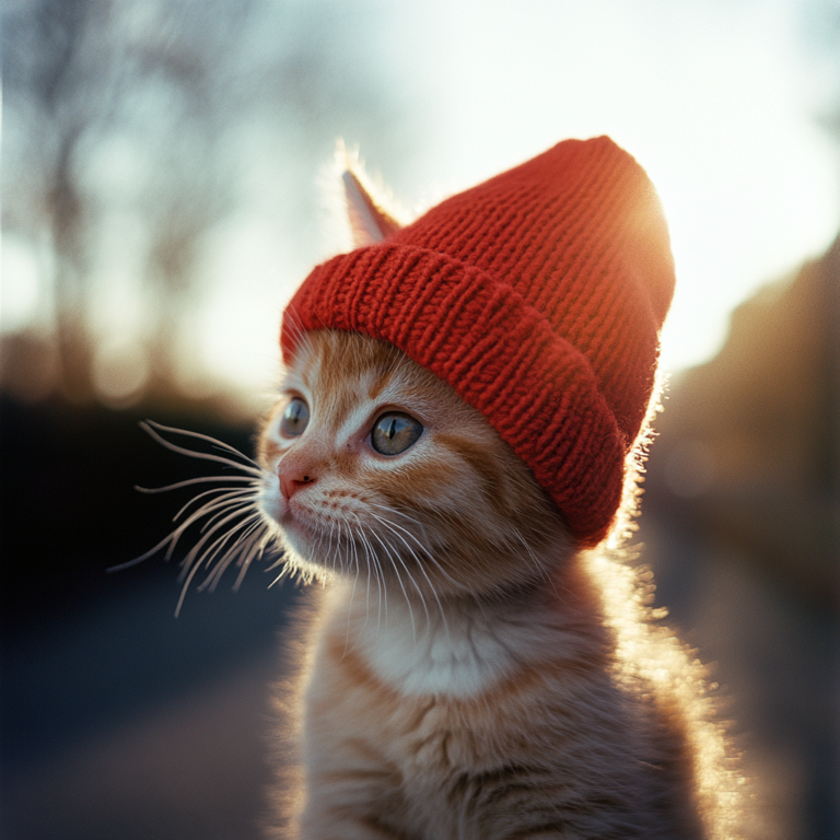 Three Quarter View of Cute Kitten