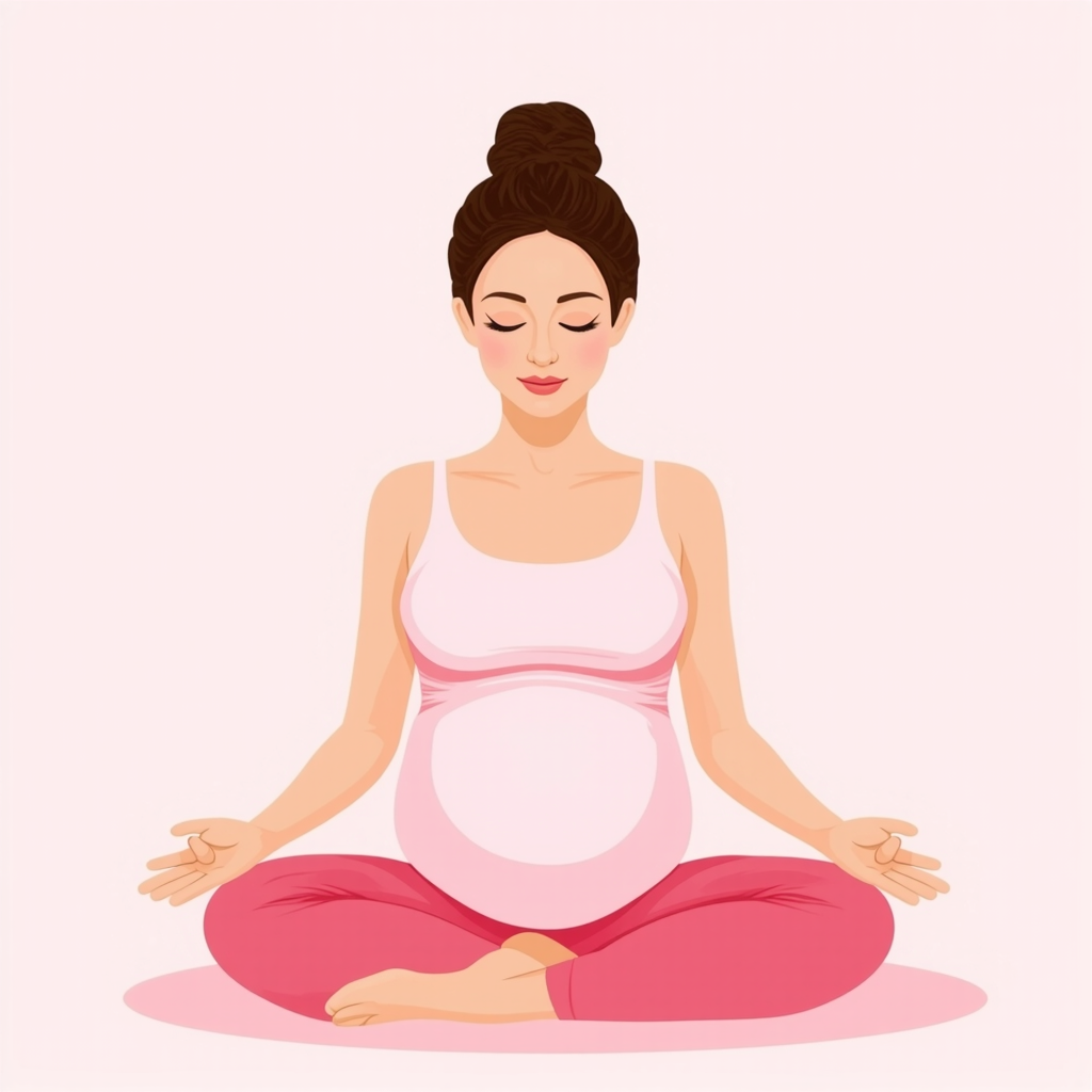 Kling Ai Prompt for Pregnant Lady in mediatation Vector Art