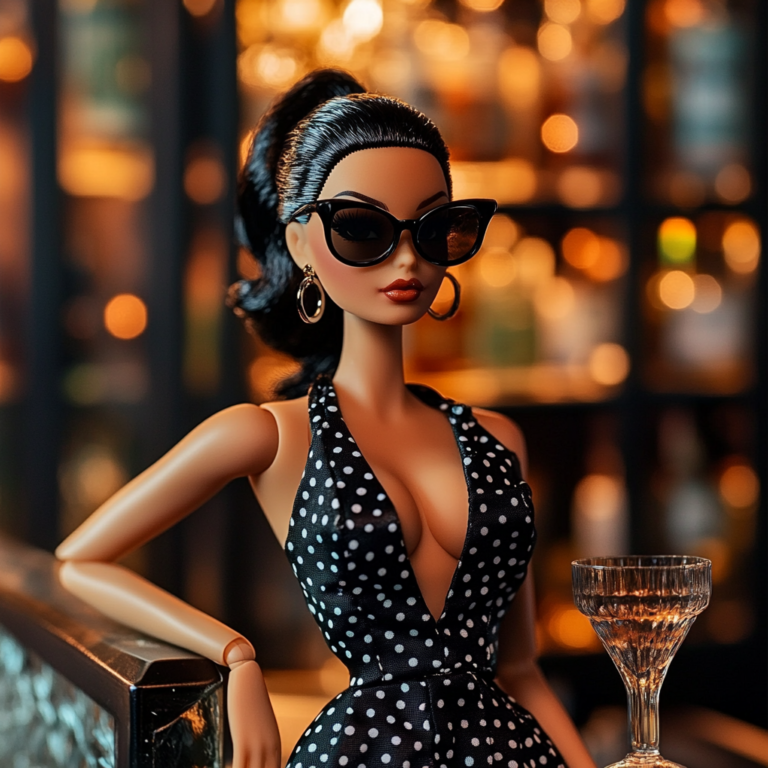 doll with a  a fashionable outfit.