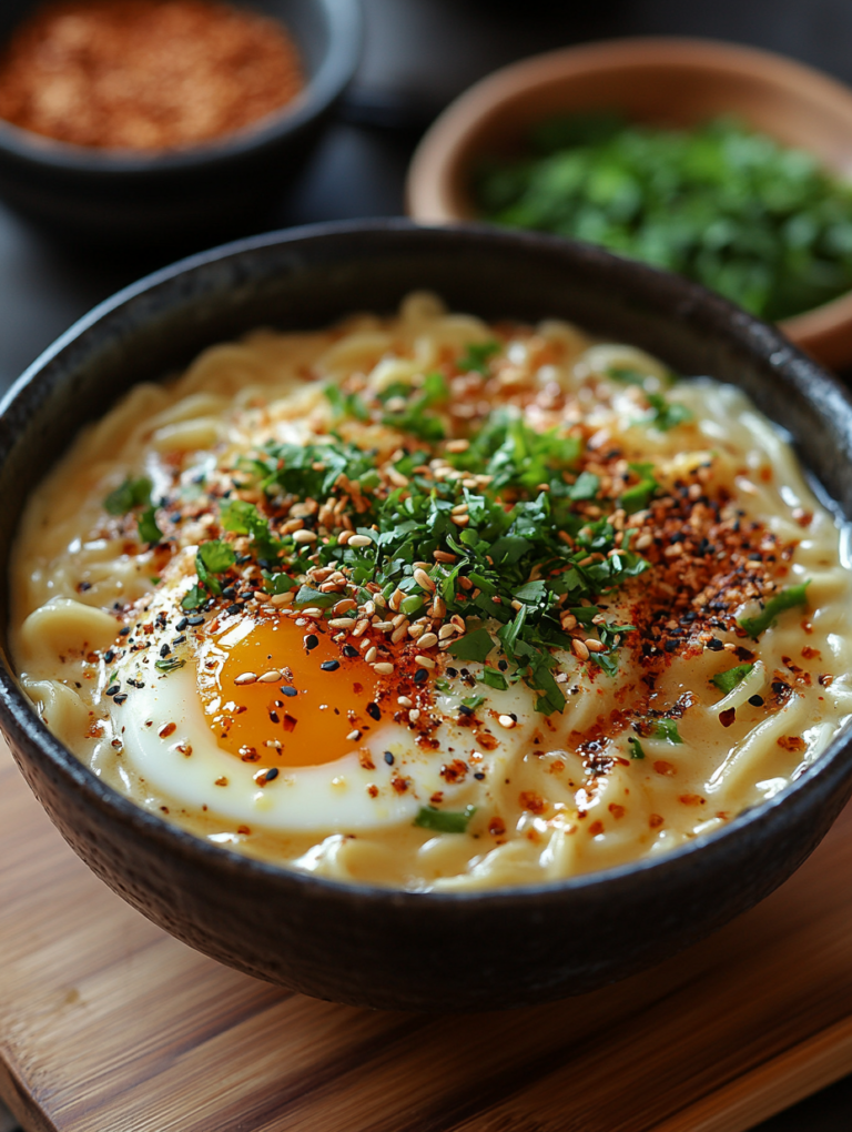 egg noodels with coriander sprinkle