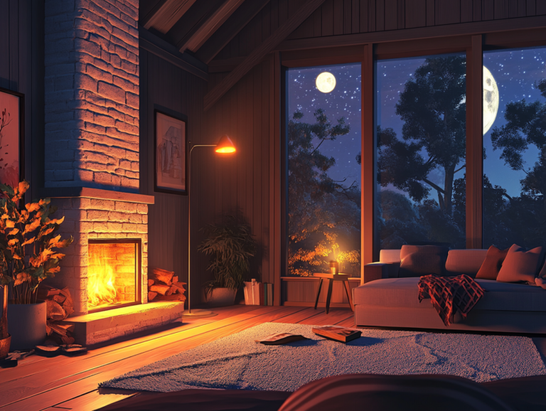 Midjourney Prompt for Cozy living room lofi style